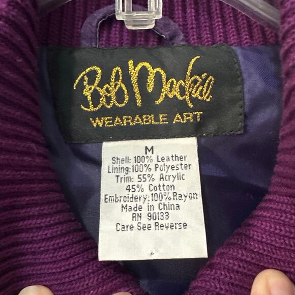 Bob Mackie Wearable Art Suede Leather Jacket size Medium - Picture 4 of 5